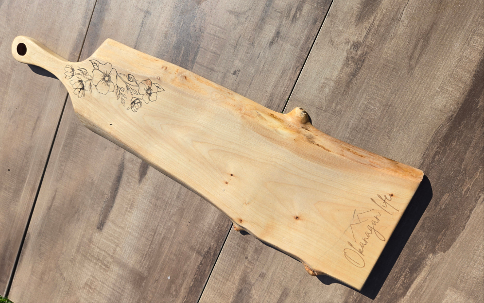 Burning Series- Blooms on a Long Board.