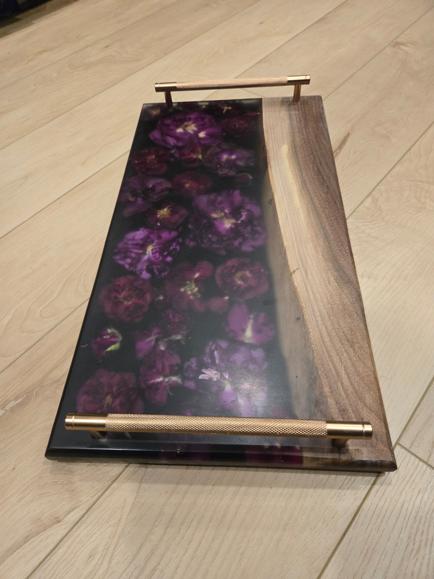 Midnight Petals Serving Board
