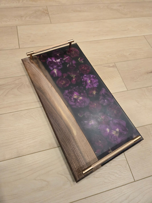 Midnight Petals Serving Board
