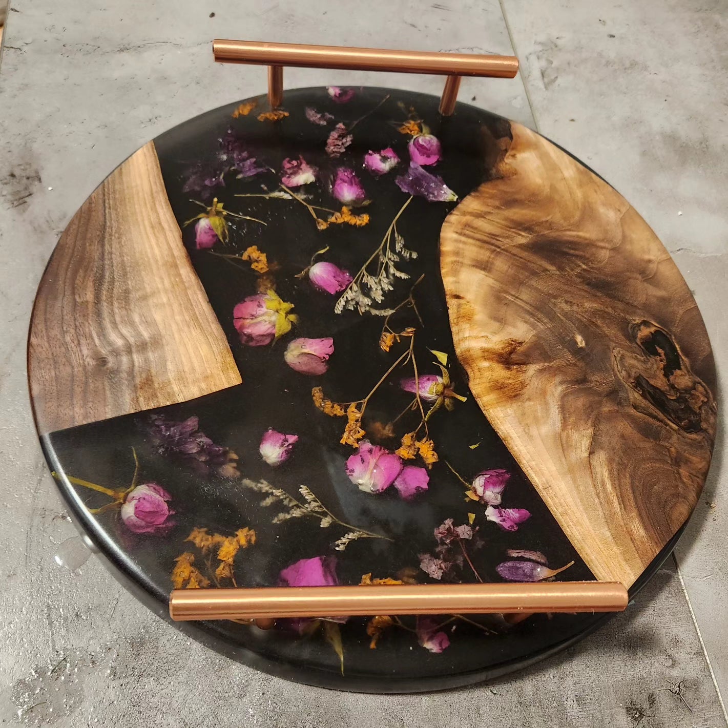 Dark Bloom Serving Tray