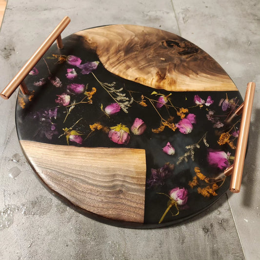 Dark Bloom Serving Tray