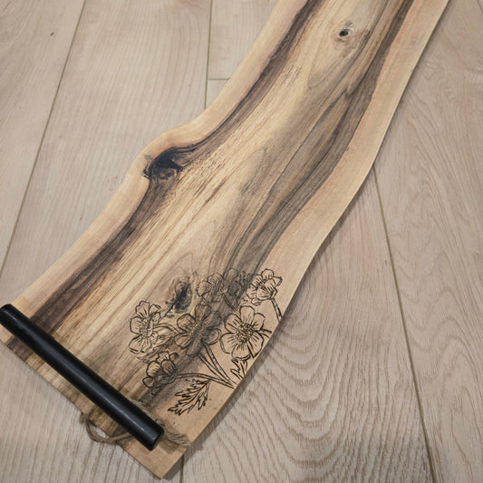 Walnut Flower Power Charcuterie Board
