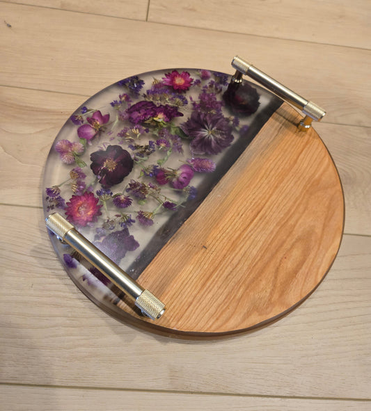 Purple Bloom Round Board
