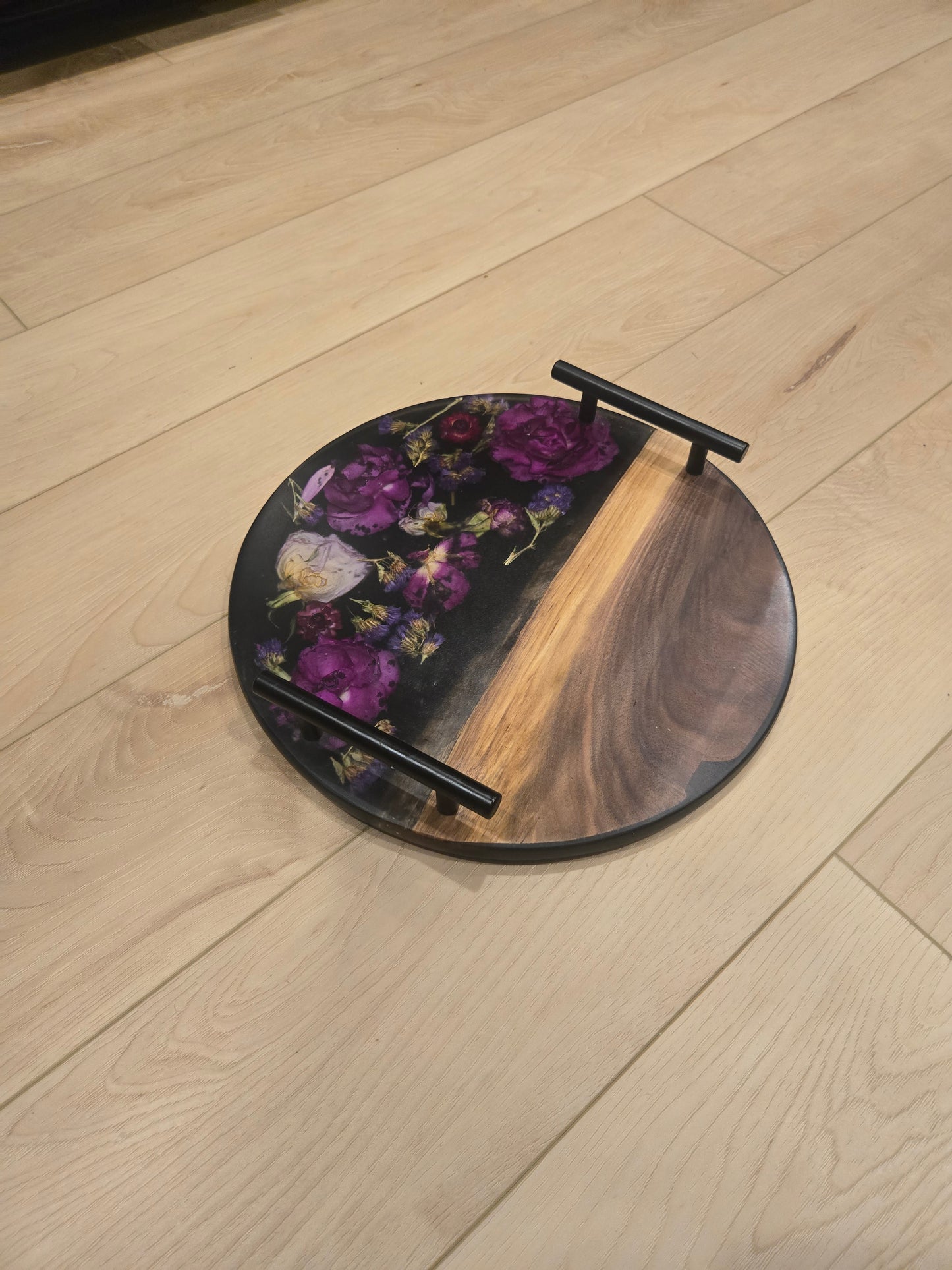 Midnight Petals Serving Board