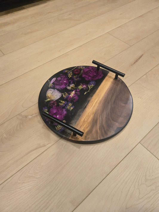 Midnight Petals Serving Board