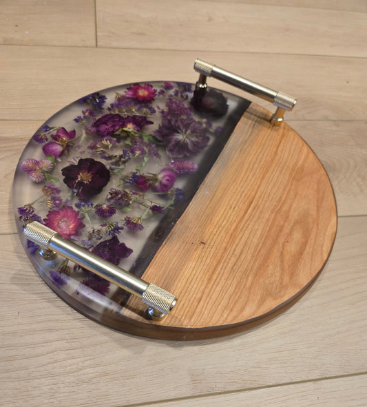 Purple Bloom Round Board