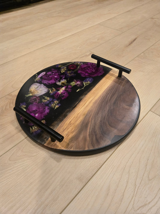 Midnight Petals Serving Board