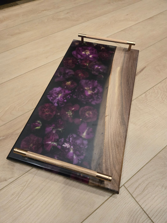Midnight Petals Serving Board