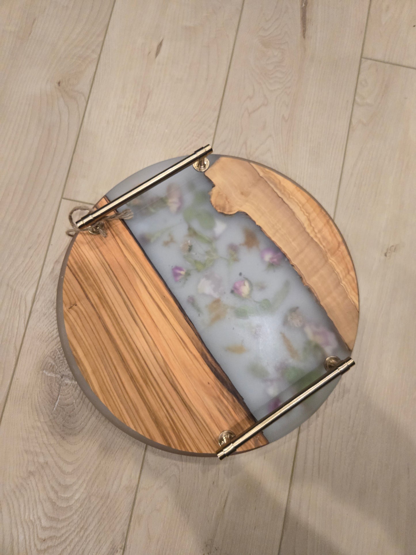 Blush Bloom Round Olive Charcuterie Board