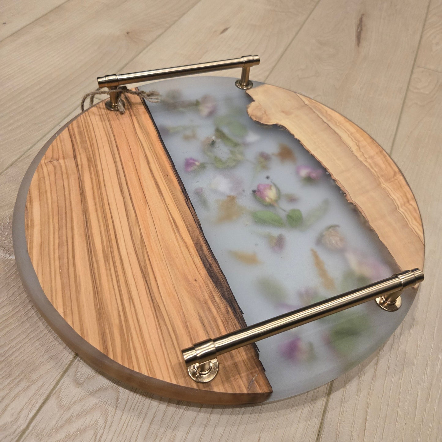 Blush Bloom Round Olive Charcuterie Board