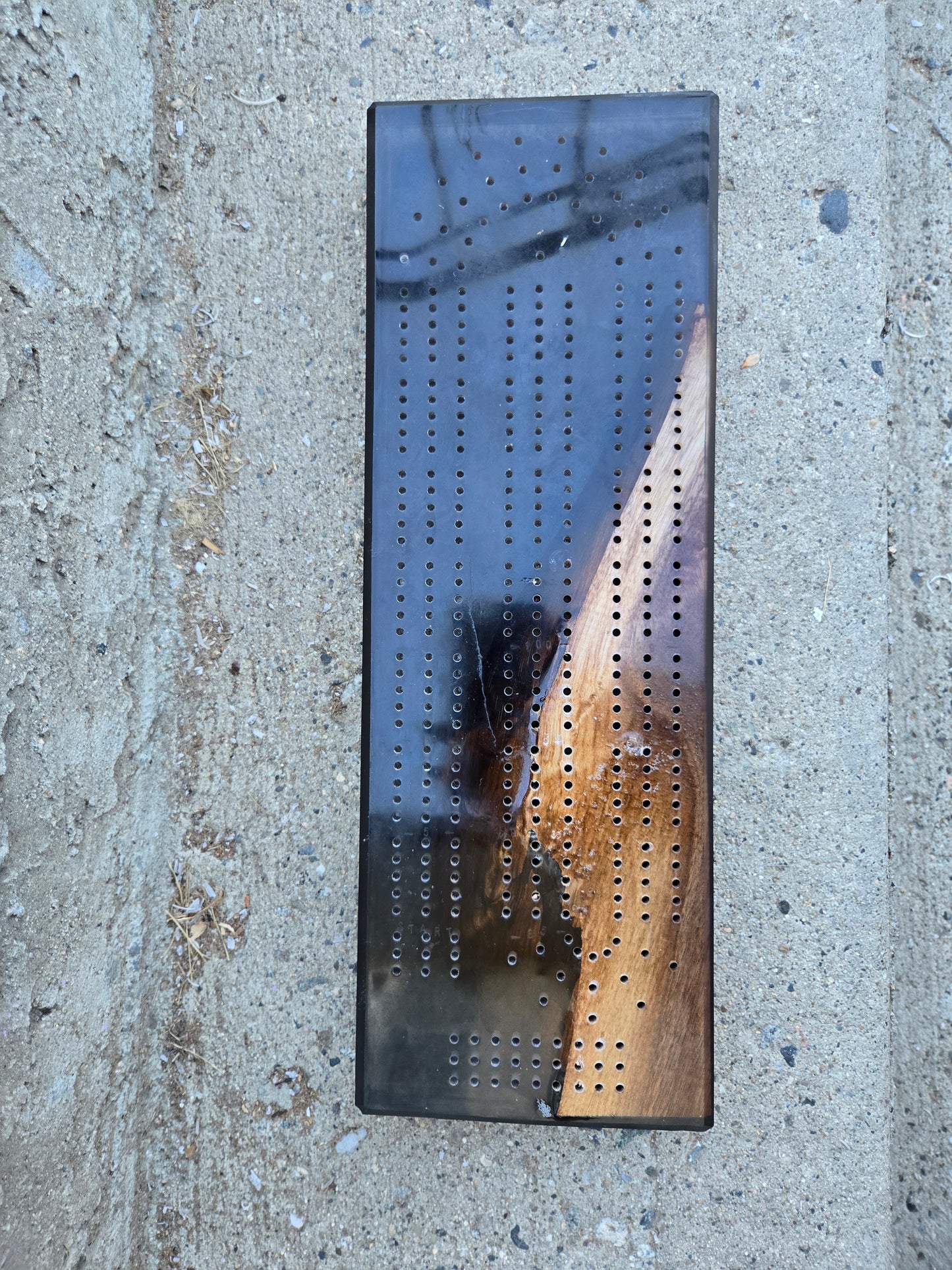 Smoky Black and Walnut Cribbage Board